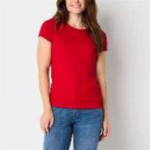 NWT ST JOHNS SHORT SLEEVE T SHIRT, Women's Cabaret Red, XL